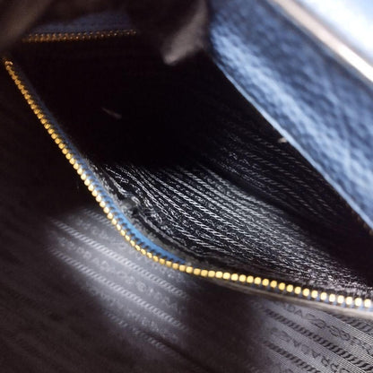 PRADA Hand Shoulder Bag Tote Purse 2way Leather Blue Authentic