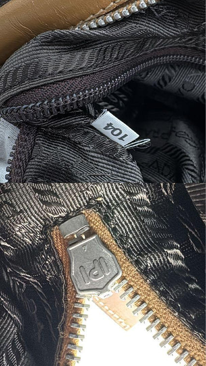 PRADA Hand Bag Tote Purse Mini Boston Bag Leather Brown Authentic