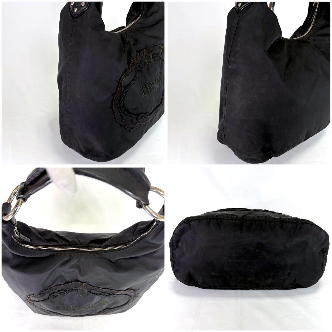 PRADA Shoulder Bag Purse Nylon Black Authentic