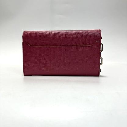 PRADA Shoulder Bag Purse Chain Wallet Leather Pink Authentic