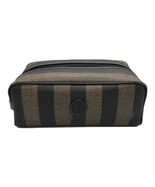 FENDI Clutch Bag Second Bag Pecan Brown Black Authentic