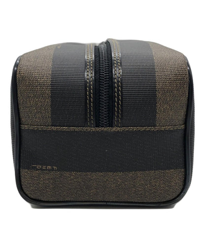 FENDI Clutch Bag Second Bag Pecan Brown Black Authentic