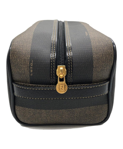 FENDI Clutch Bag Second Bag Pecan Brown Black Authentic