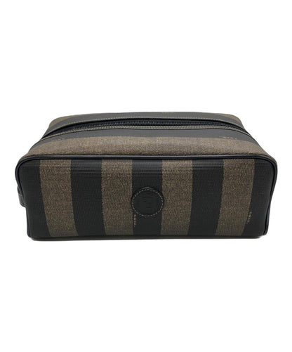 FENDI Clutch Bag Second Bag Pecan Brown Black Authentic