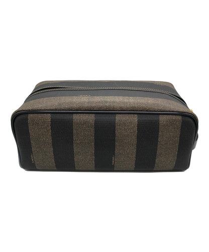 FENDI Clutch Bag Second Bag Pecan Brown Black Authentic