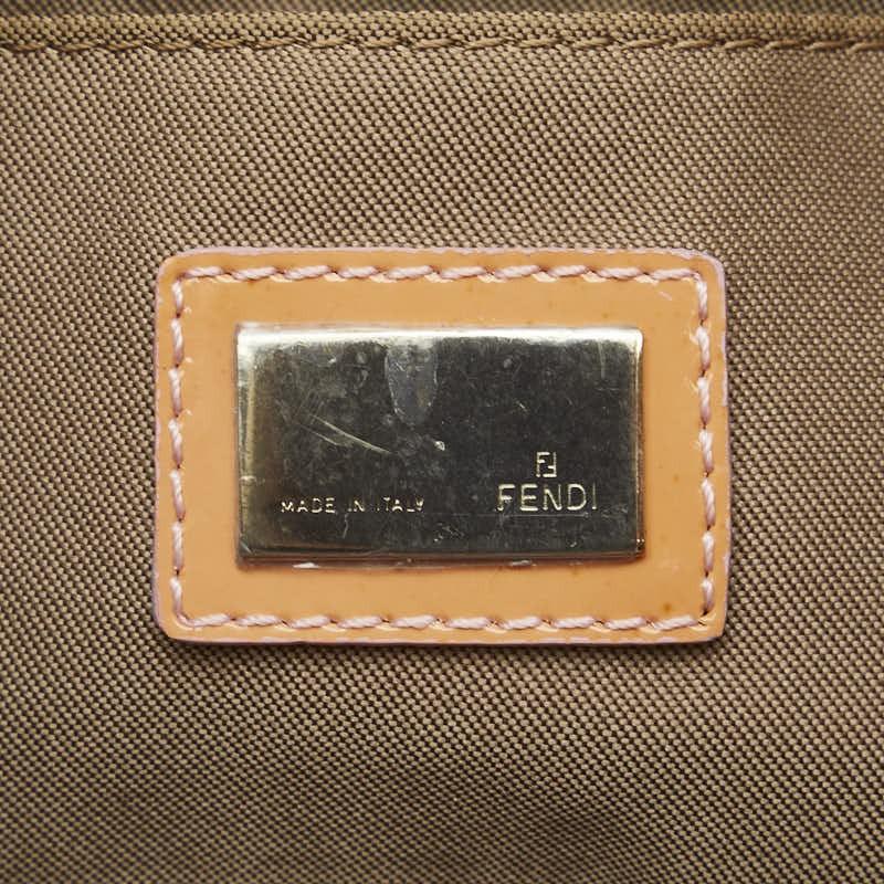 FENDI Hand Shoulder Bag Tote Purse Patent Leather Orange Authentic