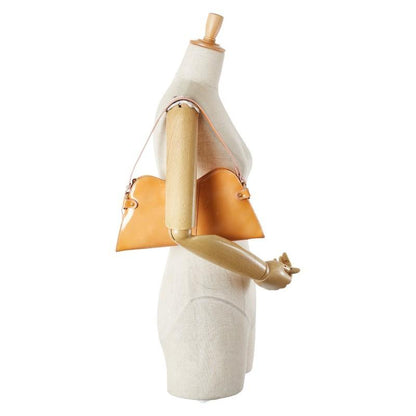 FENDI Hand Shoulder Bag Tote Purse Patent Leather Orange Authentic