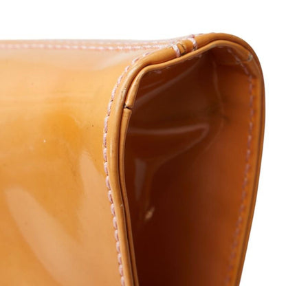 FENDI Hand Shoulder Bag Tote Purse Patent Leather Orange Authentic