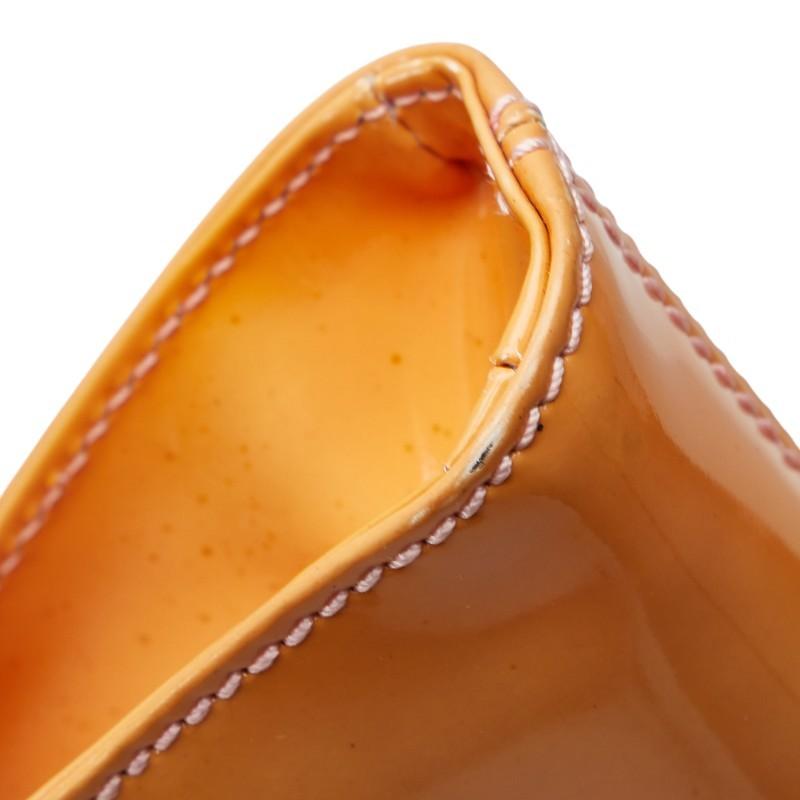 FENDI Hand Shoulder Bag Tote Purse Patent Leather Orange Authentic