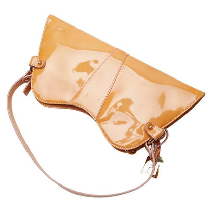 FENDI Hand Shoulder Bag Tote Purse Patent Leather Orange Authentic