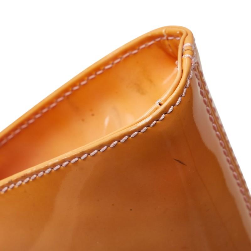 FENDI Hand Shoulder Bag Tote Purse Patent Leather Orange Authentic