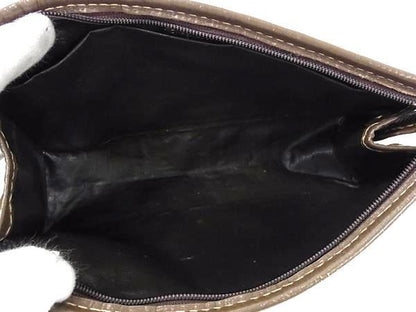 FENDI Clutch Bag Second Bag FF Zucca Coated Canvas Brown Authentic