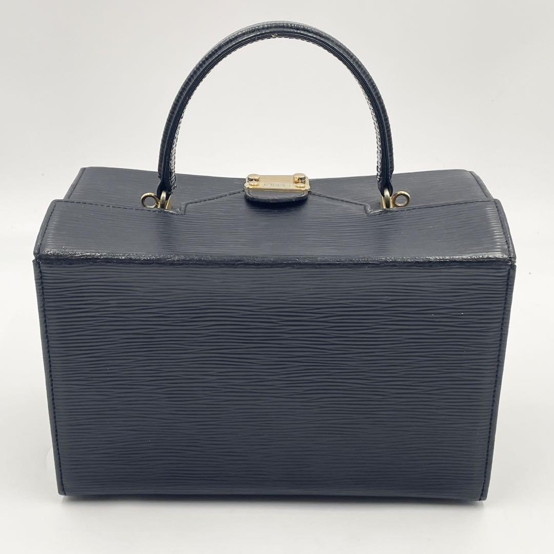 FENDI Vanity Bag Hand Shoulder Bag Tote Purse 2way Leather Black Authentic