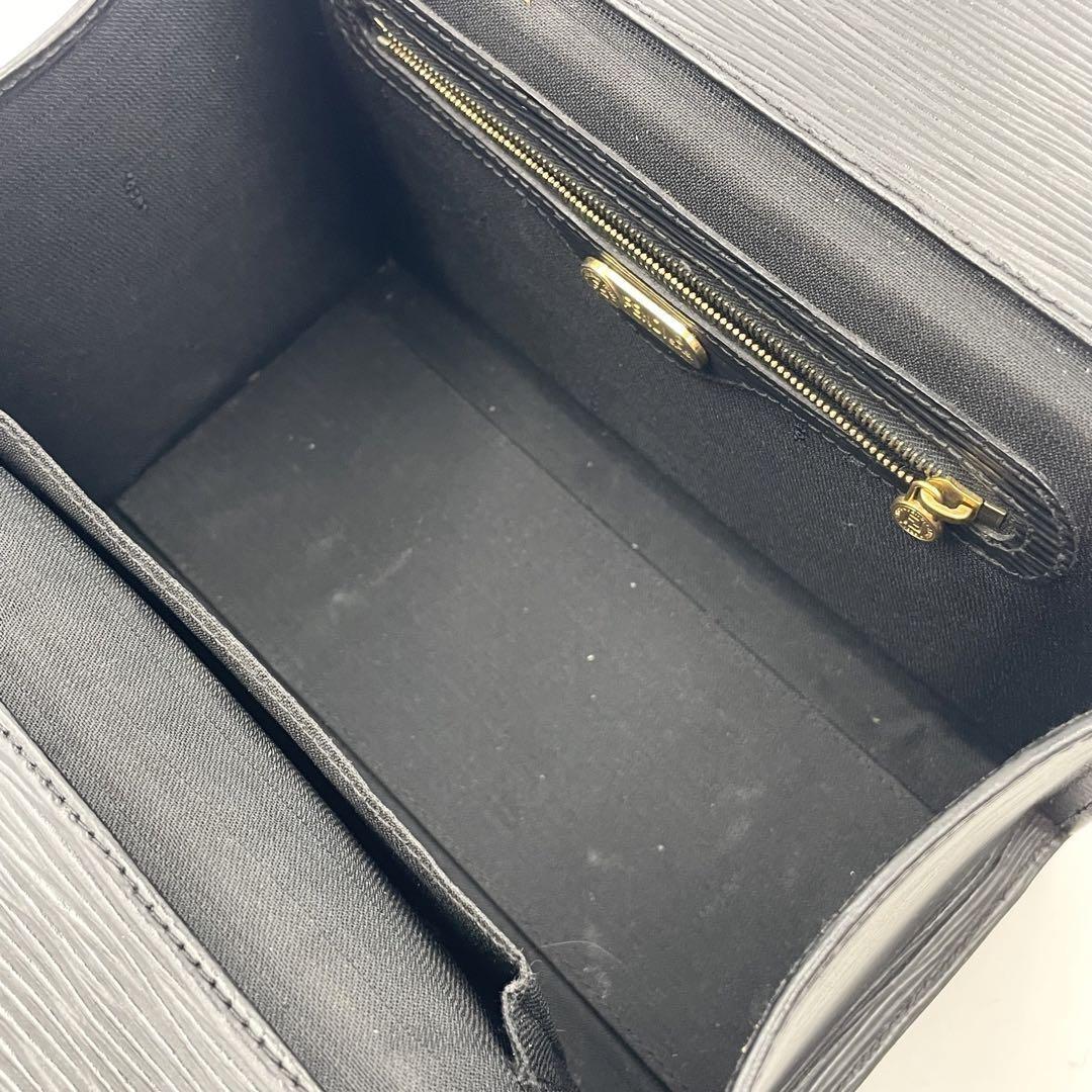 FENDI Vanity Bag Hand Shoulder Bag Tote Purse 2way Leather Black Authentic