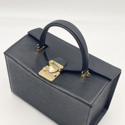 FENDI Vanity Bag Hand Shoulder Bag Tote Purse 2way Leather Black Authentic