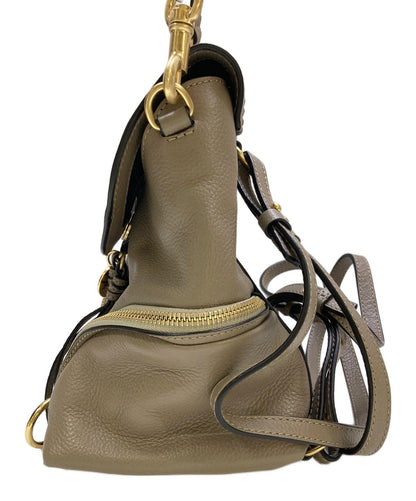 See By Chloe Backpack SMALL OLGA Leather Greige Authentic
