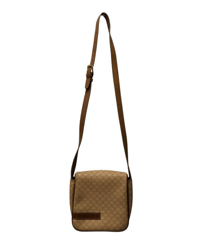 CELINE Shoulder Bag Purse OLD Macadam Beige Authentic