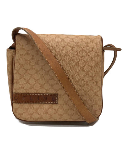 CELINE Shoulder Bag Purse OLD Macadam Beige Authentic