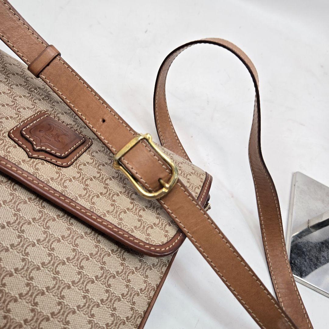 CELINE Shoulder Bag Purse Macadam Authentic