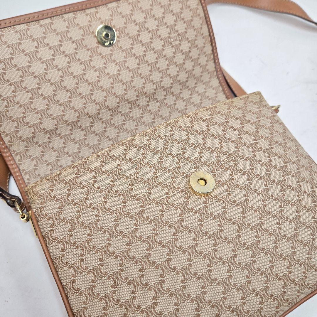 CELINE Shoulder Bag Purse Macadam Authentic