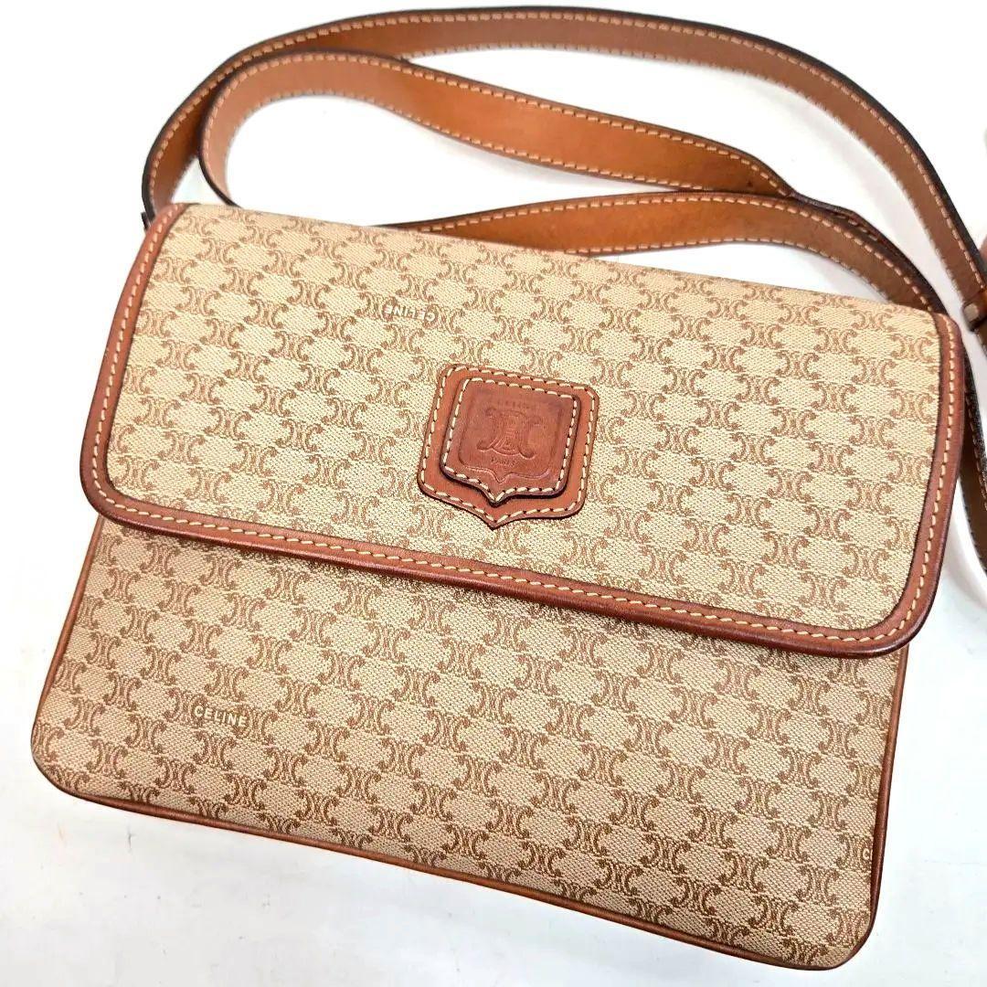 CELINE Shoulder Bag Purse Macadam Authentic