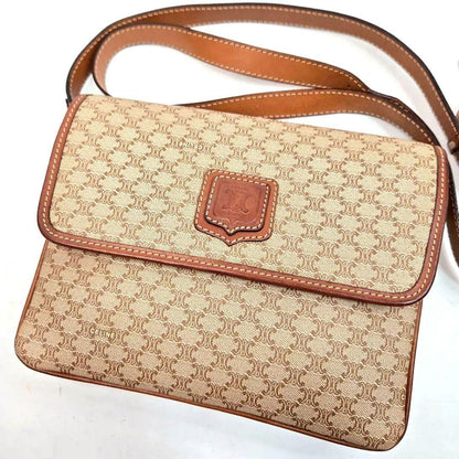 CELINE Shoulder Bag Purse Macadam Authentic