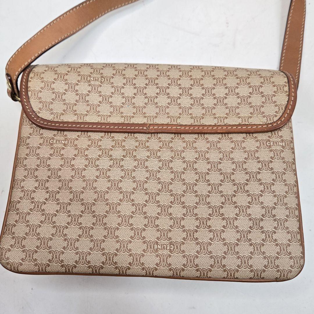 CELINE Shoulder Bag Purse Macadam Authentic