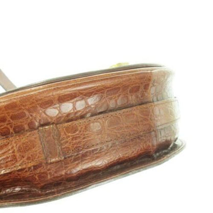 Valentino Garavani Shoulder Bag Purse Leather Brown Gold Authentic