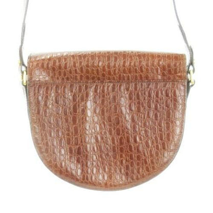 Valentino Garavani Shoulder Bag Purse Leather Brown Gold Authentic