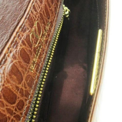 Valentino Garavani Shoulder Bag Purse Leather Brown Gold Authentic