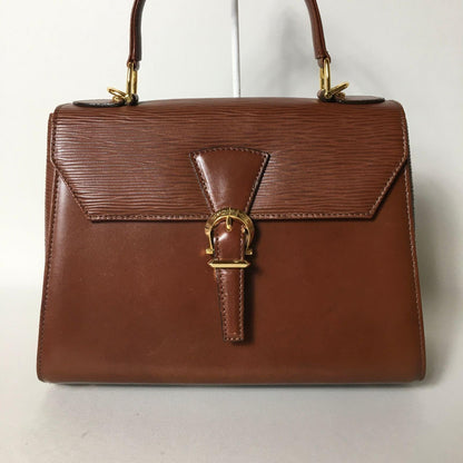 Valentino Garavani Hand Shoulder Bag Tote Purse 2way Leather Brown Authentic