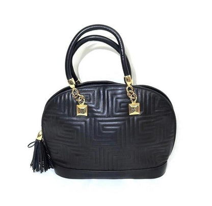 Valentino Hand Bag Tote Purse Leather Black Authentic