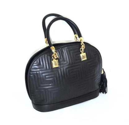 Valentino Hand Bag Tote Purse Leather Black Authentic