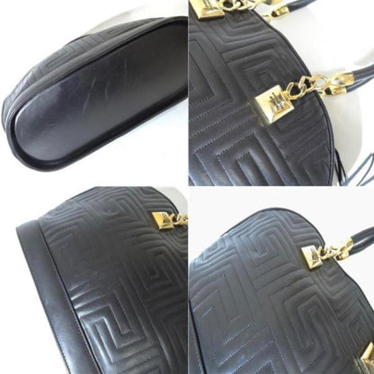 Valentino Hand Bag Tote Purse Leather Black Authentic