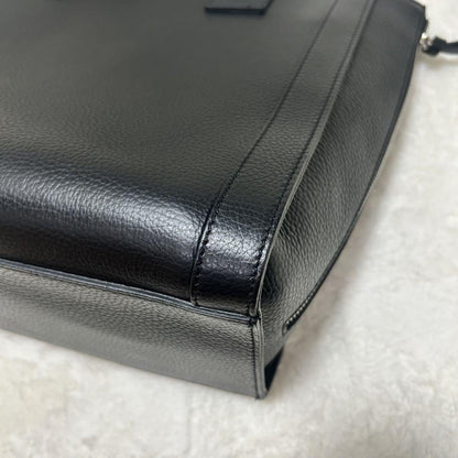 Mario Valentino Hand Shoulder Bag Tote Purse 2way Leather Black Authentic