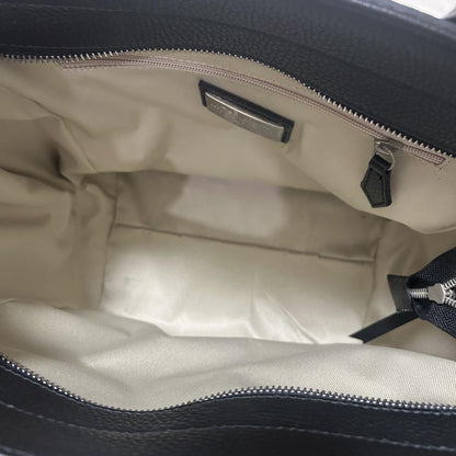 Mario Valentino Hand Shoulder Bag Tote Purse 2way Leather Black Authentic