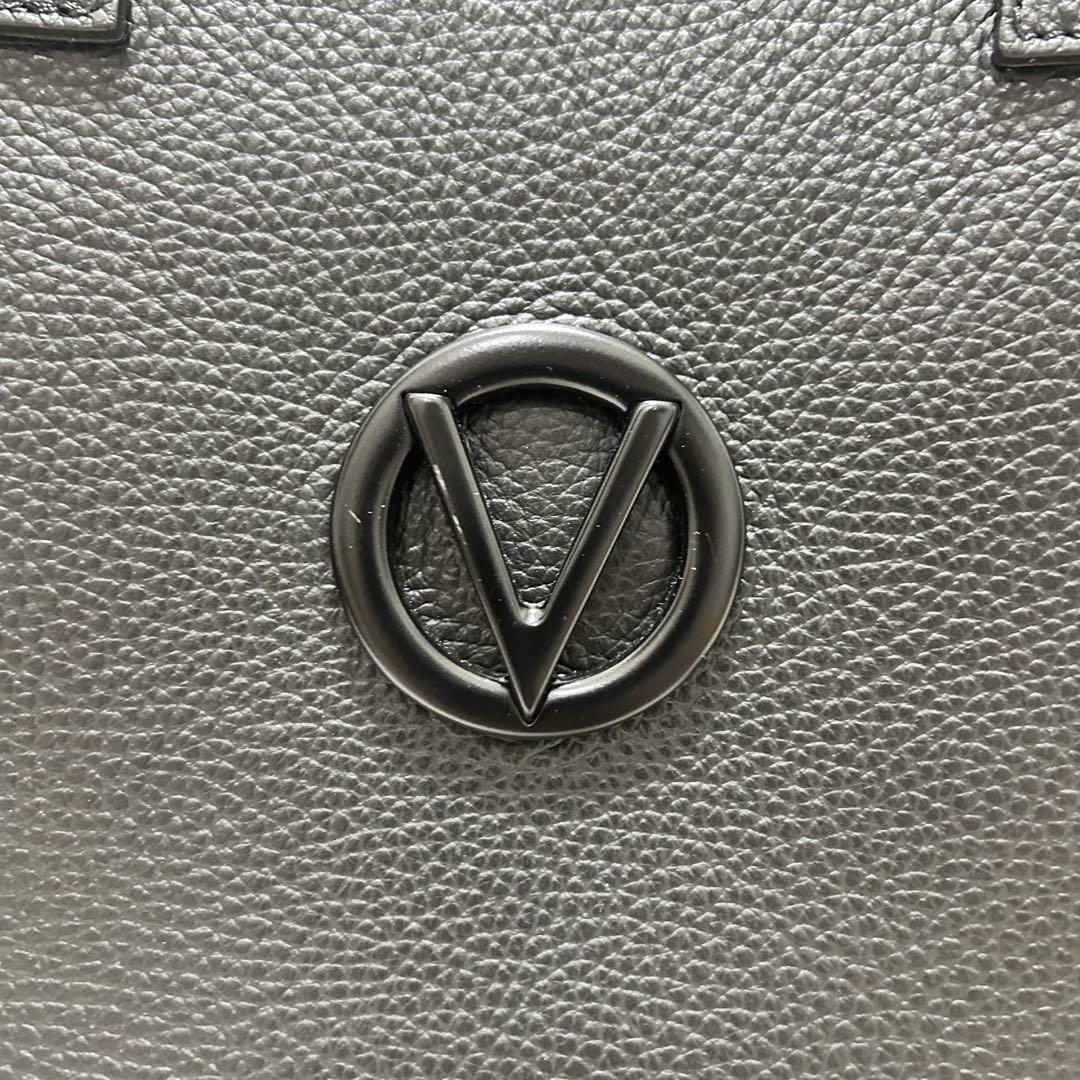 Mario Valentino Hand Shoulder Bag Tote Purse 2way Leather Black Authentic