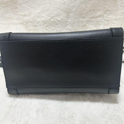 Mario Valentino Hand Shoulder Bag Tote Purse 2way Leather Black Authentic