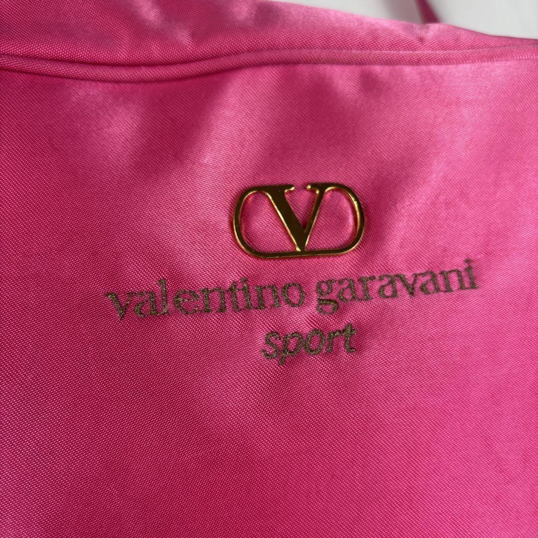 Valentino Garavani sport Shoulder Bag Purse Logo Nylon Leather Pink Authentic