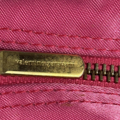 Valentino Garavani sport Shoulder Bag Purse Logo Nylon Leather Pink Authentic