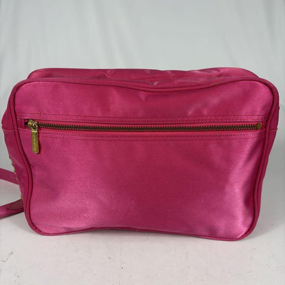 Valentino Garavani sport Shoulder Bag Purse Logo Nylon Leather Pink Authentic