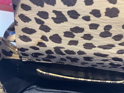 Valentino Hand Bag Tote Purse Leopard Beige Brown Authentic