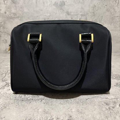 Valentino Garavani Shoulder Bag Purse Mini Boston 2way Logo Black Authentic