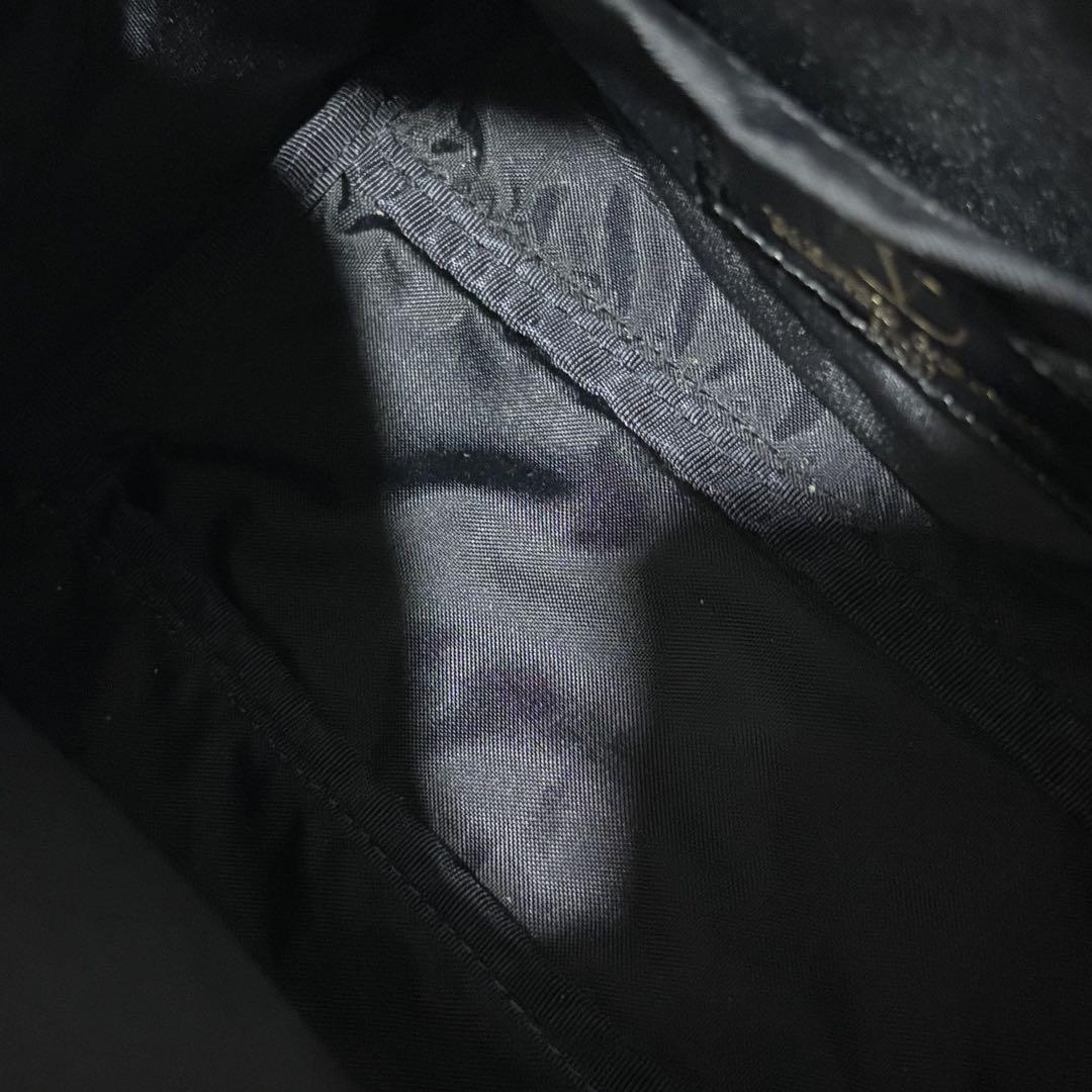 Valentino Garavani Shoulder Bag Purse Mini Boston 2way Logo Black Authentic