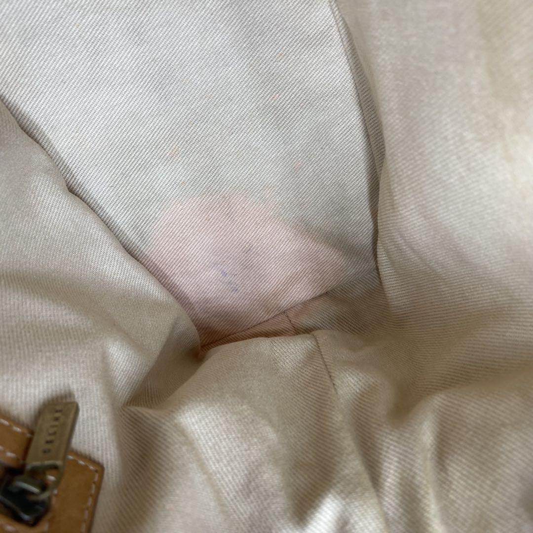 CELINE Accessory Pouch Shoulder Bag Purse C Macadam Canvas Leather Beige Auth