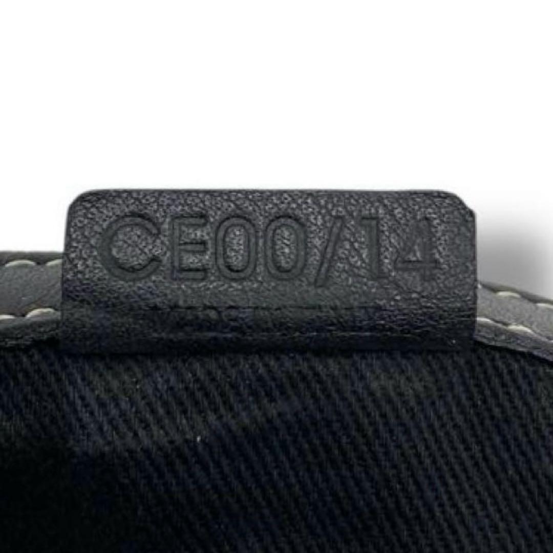 CELINE Hand Bag Tote Purse Boogie Macadam Nylon Canvas Leather Gray Authentic