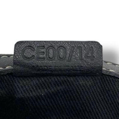 CELINE Hand Bag Tote Purse Boogie Macadam Nylon Canvas Leather Gray Authentic