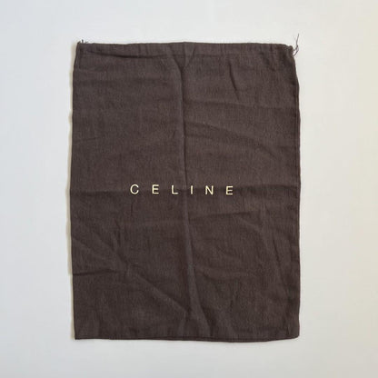 CELINE Hand Bag Tote Purse C Macadam Suede Leather Brown Authentic