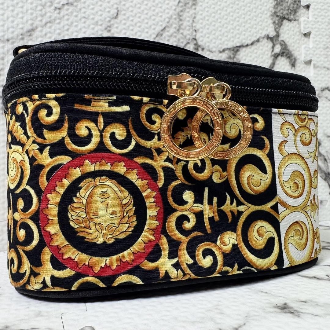 VERSACE Accessory Hand Pouch Medusa Fabric Canvas Nylon PVC Leather Multicolor