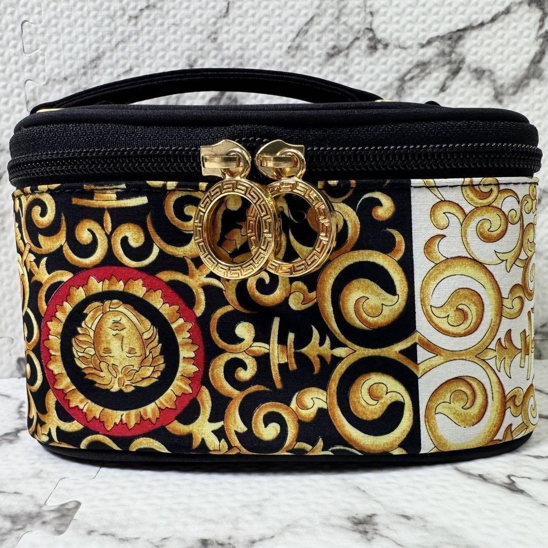 VERSACE Accessory Hand Pouch Medusa Fabric Canvas Nylon PVC Leather Multicolor